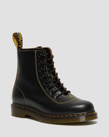 Dr Martens Pharamond Vintage Smooth Læder Ankelstøvler Herre Sort | DK 445PJJ